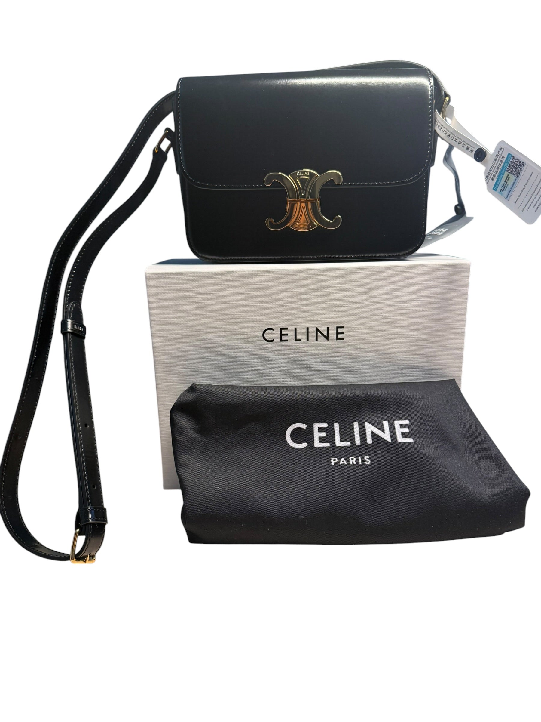Authentic Black Celine Shoulder Bag Full Set- Pre-Owned