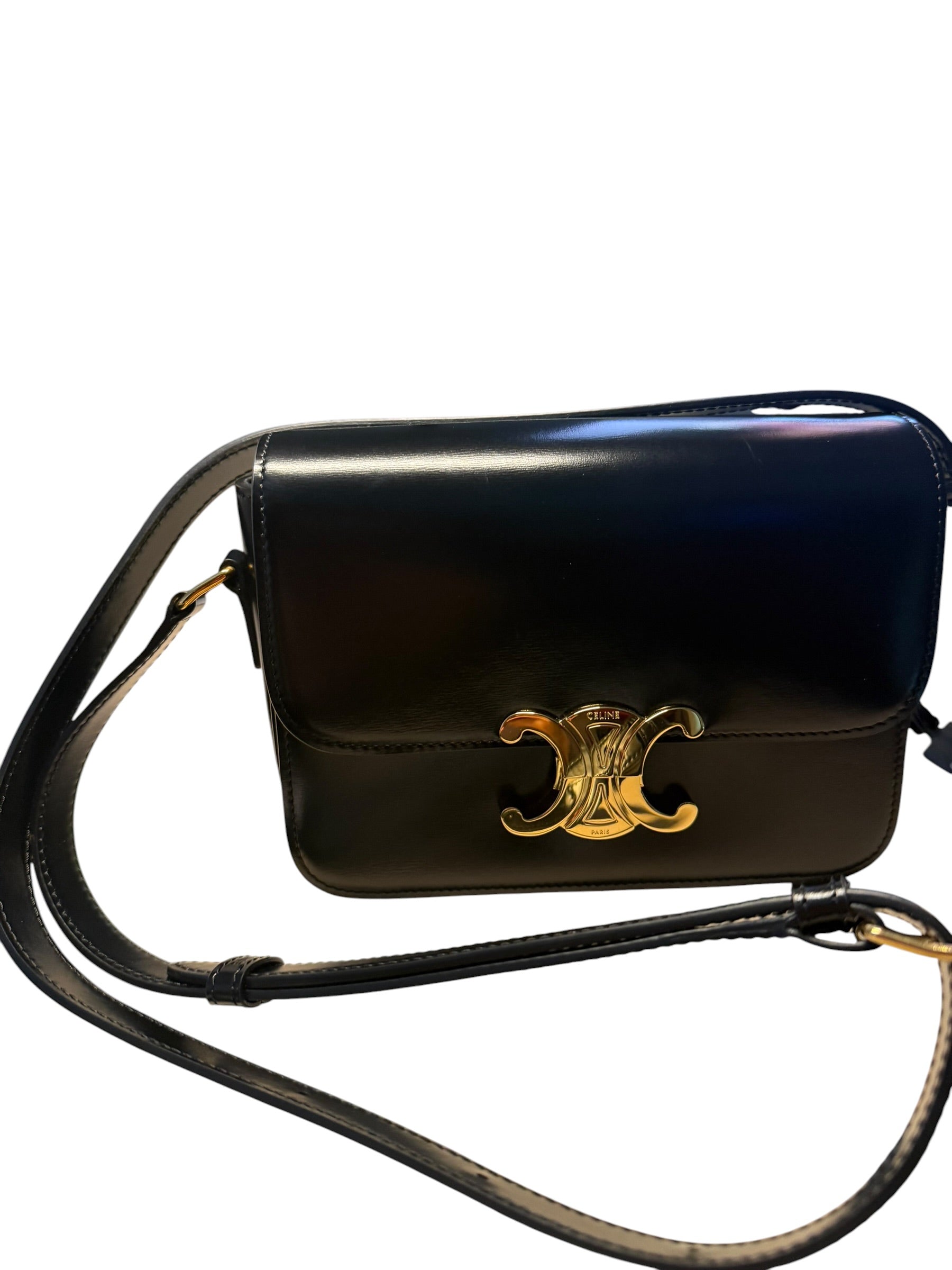Authentic Black Celine Shoulder Bag Full Set- Pre-Owned